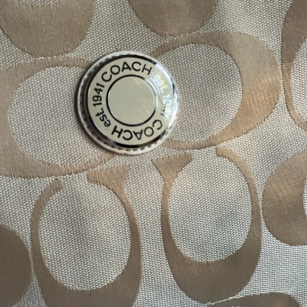 Coach Beige and Cream  monogram Women's crossbody Bag